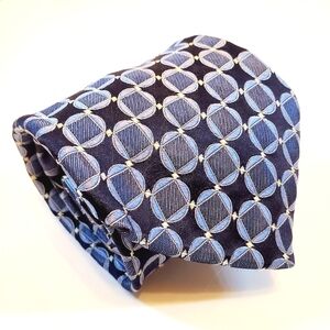 Mark Shale Necktie Blue Geometric Pattern Men's Silk Neck Tie Jacquard Fabric